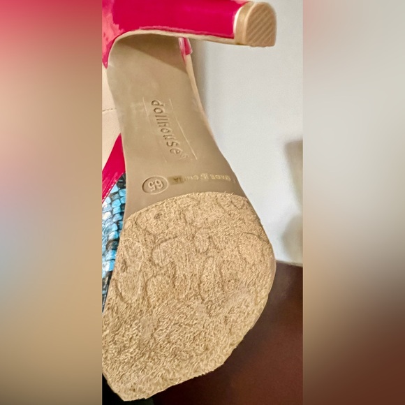 NWOT Dollhouse 5.5 in platform heels. 6.5. Suede/patent leather/faux snakeskin. - Picture 11 of 13